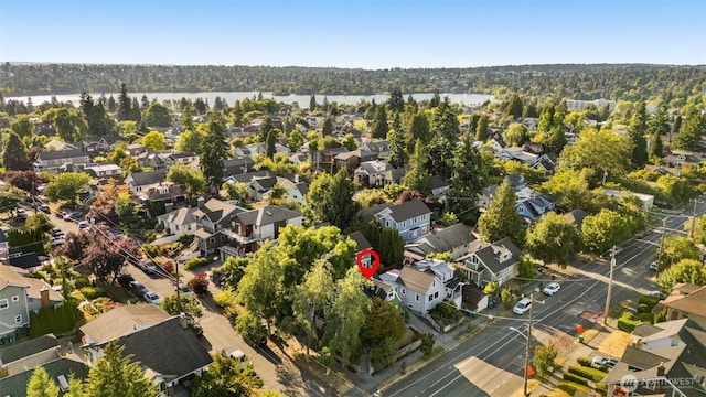 5803 Latona Ave NE, Seattle, WA 98105 - aerial view of property's location featuring nearby suburban area and a large body of water