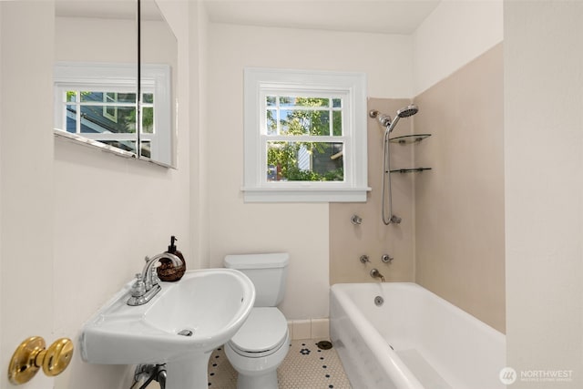 5803 Latona Ave NE, Seattle, WA 98105 - full bath featuring healthy amount of natural light, tile patterned flooring, and shower / washtub combination