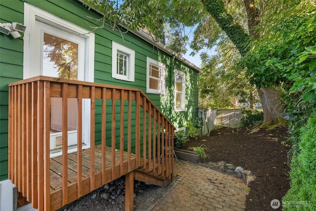 5803 Latona Ave NE, Seattle, WA 98105 - wooden deck featuring stairway and a patio area