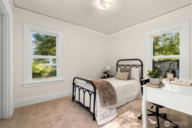 5803 Latona Ave NE, Seattle, WA 98105 - bedroom featuring multiple windows, light colored carpet, and an office area