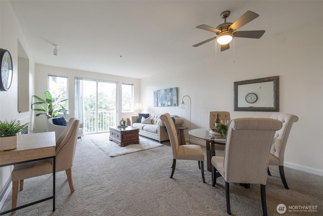 13301 SE 79th Pl Unit B-402, Newcastle, WA 98059 - carpeted dining space featuring ceiling fan