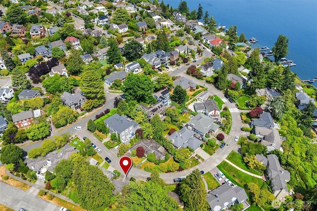 5115 NE Latimer Pl, Seattle, WA 98105 - aerial view of property's location featuring a nearby body of water and nearby suburban area