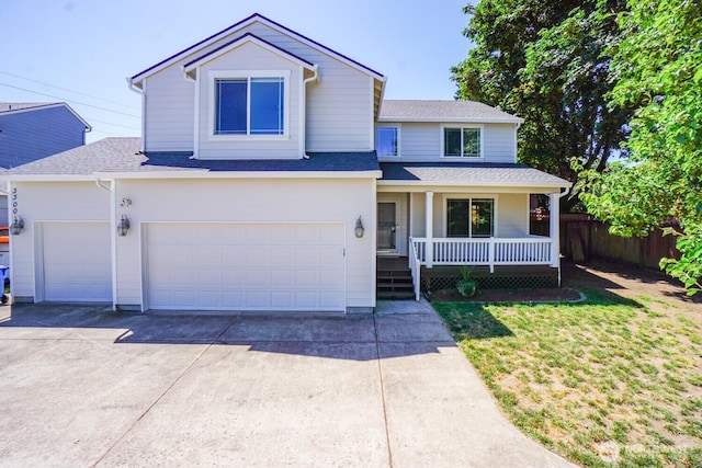 3300 NE 90th Cir, Vancouver, WA 98665 - traditional home featuring a porch, driveway, roof with shingles, and an attached garage