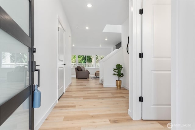 4710 Sagebrush Ln, Blaine, WA 98230 - hallway with light wood-style flooring and recessed lighting