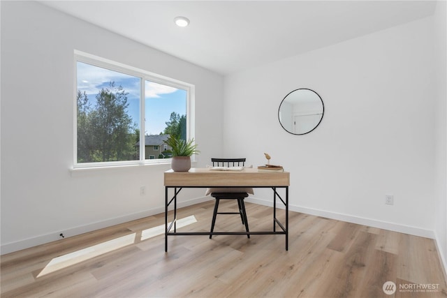4710 Sagebrush Ln, Blaine, WA 98230 - office with light wood-type flooring and recessed lighting