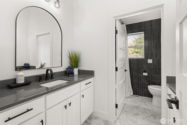 135 Main St E, Packwood, WA 98361 - full bathroom featuring vanity and marble look tiles