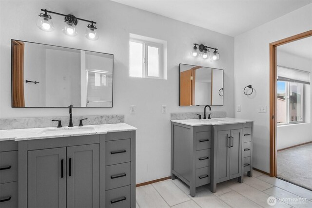 14933 Terra View St SE, Yelm, WA 98597 - full bath featuring healthy amount of natural light and two vanities