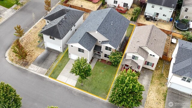 14933 Terra View St SE, Yelm, WA 98597 - aerial view of residential area with property boundaries highlighted