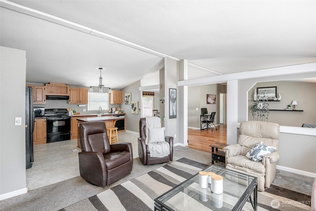 16420 SE 269th St SE, Covington, WA 98042 - living area with lofted ceiling and light colored carpet