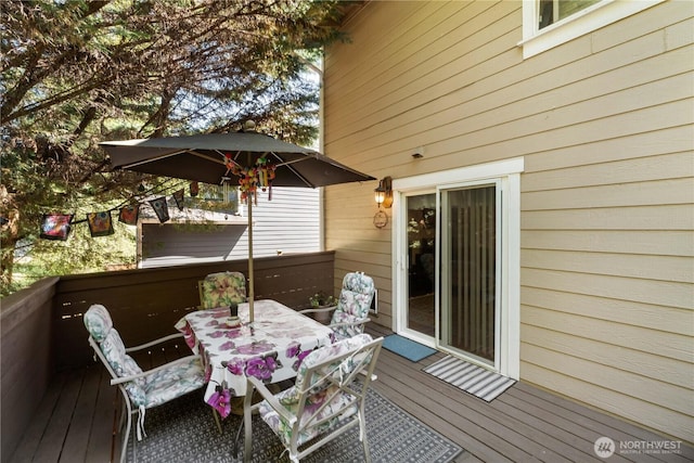 7829 197th Ave E, Bonney Lake, WA 98391 - wooden terrace featuring outdoor dining area