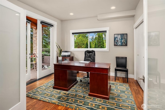 1808 2nd St, Kirkland, WA 98033 - office featuring wood finished floors and recessed lighting