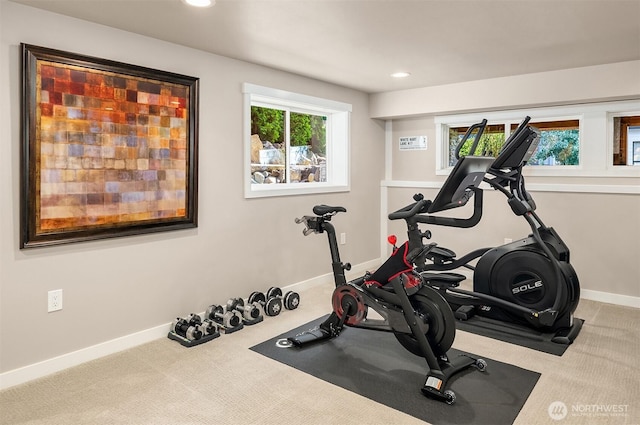 1808 2nd St, Kirkland, WA 98033 - workout room with carpet floors and recessed lighting