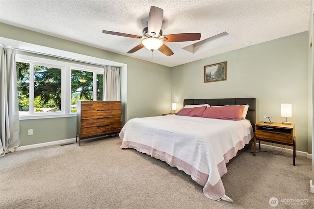 4201 SW 328th Ct, Federal Way, WA 98023 - bedroom with carpet floors, a textured ceiling, ceiling fan, and a skylight
