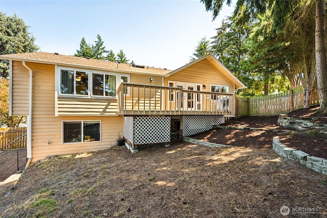 4201 SW 328th Ct, Federal Way, WA 98023 - rear view of house featuring a deck and a fenced backyard