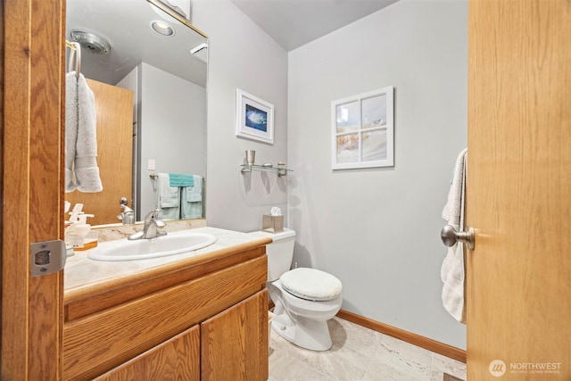 8834 Goldeneye Ln, Blaine, WA 98230 - half bathroom with vanity and tile patterned floors