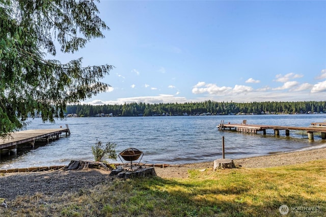1171 E Mason Lake Dr E, Grapeview, WA 98546 - dock area featuring a water view