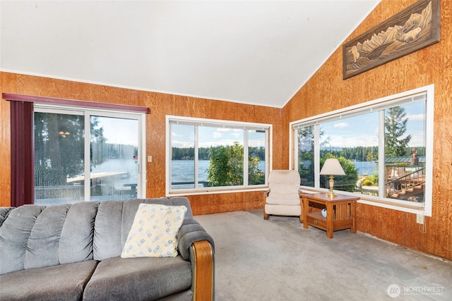 1171 E Mason Lake Dr E, Grapeview, WA 98546 - sunroom / solarium featuring lofted ceiling and a water view