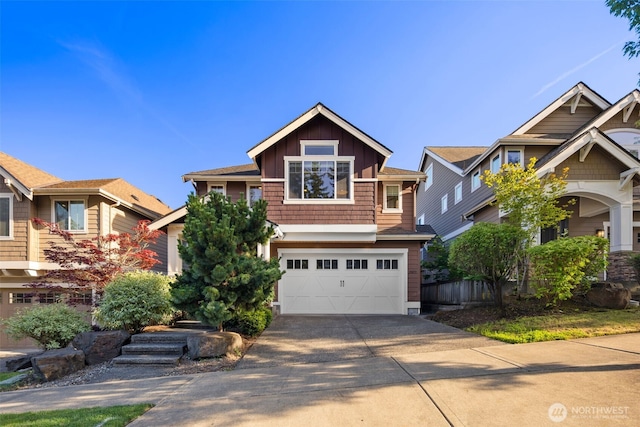 17477 NE 123rd Way, Redmond, WA 98052 - craftsman-style house featuring a garage, driveway, and board and batten siding