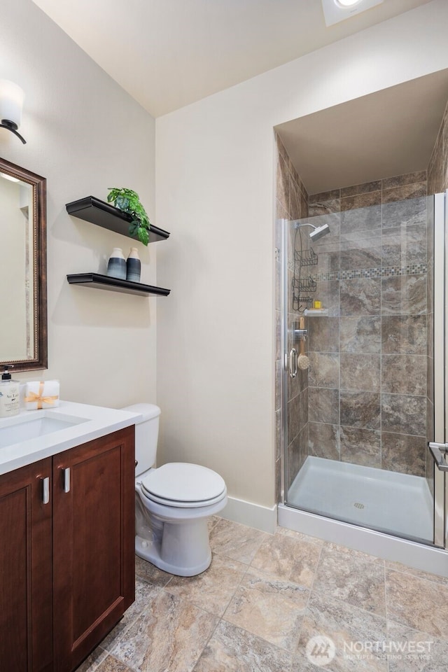 17477 NE 123rd Way, Redmond, WA 98052 - full bathroom with vanity and a shower stall