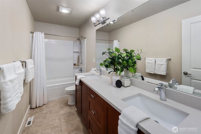 17477 NE 123rd Way, Redmond, WA 98052 - full bathroom featuring double vanity and shower / tub combo