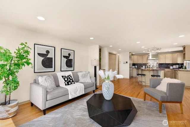 2218 N 38th St, Seattle, WA 98103 - living area with light wood-style flooring and recessed lighting