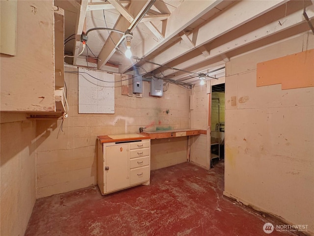 304 Columbia Ave, Coulee Dam, WA 99116 - unfinished below grade area with a workshop area and electric panel
