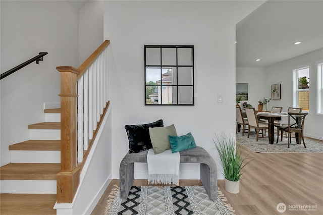 1215 N 10th St, Tacoma, WA 98403 - staircase featuring wood finished floors and recessed lighting