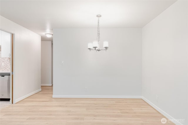 5101 NE 55th St Unit 103, Seattle, WA 98105 - unfurnished dining area with a chandelier and light wood finished floors
