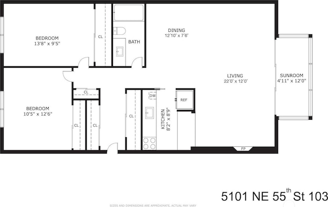 5101 NE 55th St Unit 103, Seattle, WA 98105 - view of home floor plan