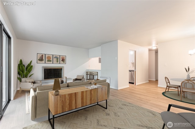 5101 NE 55th St Unit 103, Seattle, WA 98105 - living room featuring light wood-type flooring and baseboards