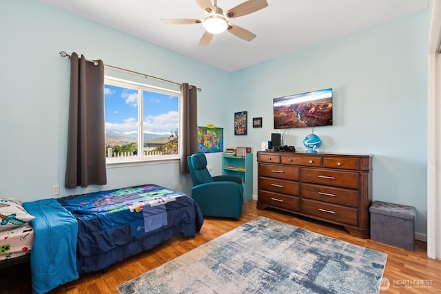 2615 N Baker Ave, East Wenatchee, WA 98802 - bedroom featuring wood finished floors and ceiling fan