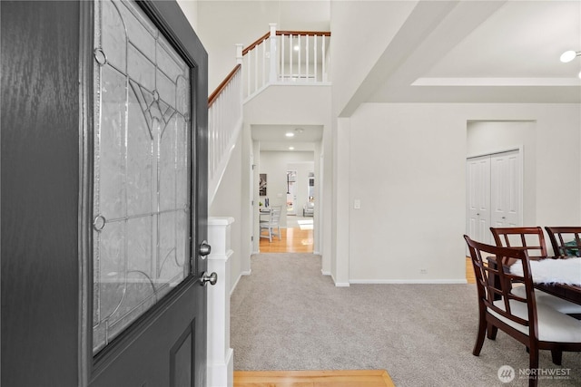 7526 148th Pl SE, Snohomish, WA 98296 - foyer featuring carpet flooring and stairway