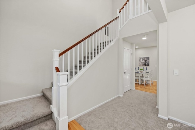 7526 148th Pl SE, Snohomish, WA 98296 - staircase featuring carpet floors and baseboards