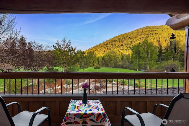639 A Twisp River Rd, Twisp, WA 98856 - balcony with a wooded view and a mountain view