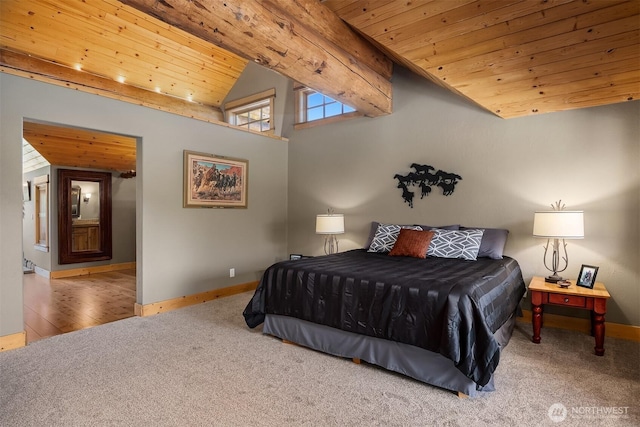 639 A Twisp River Rd, Twisp, WA 98856 - carpeted bedroom featuring wood ceiling and vaulted ceiling