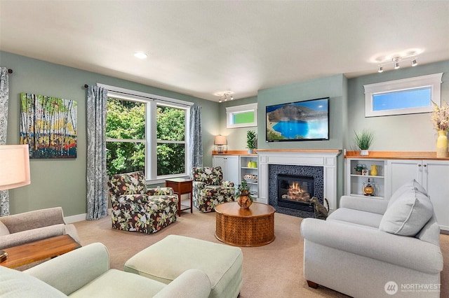 1422 Brighton Way SE, Olympia, WA 98501 - living room with carpet flooring and a glass covered fireplace