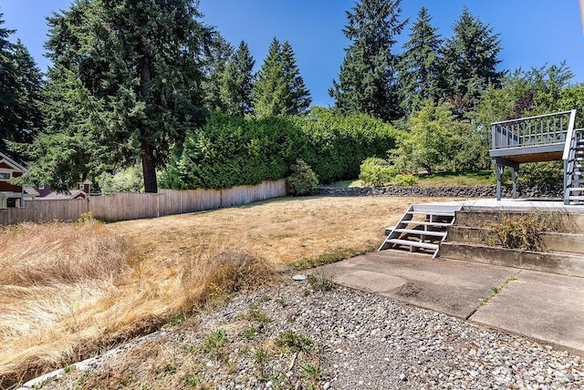 6114 47th Street Ct W, University Place, WA 98466 - view of yard featuring a deck and stairs
