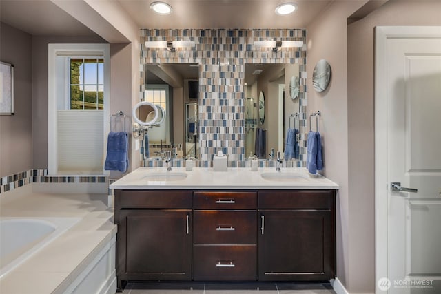 6511 108th Ave NE Unit 3, Kirkland, WA 98033 - bathroom featuring double vanity and a bath