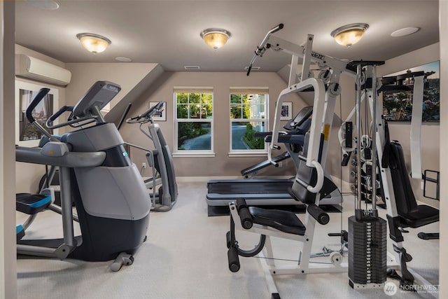 6511 108th Ave NE Unit 3, Kirkland, WA 98033 - workout area with a wall mounted AC and baseboards