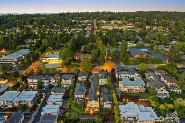 6511 108th Ave NE Unit 3, Kirkland, WA 98033 - aerial view of property's location with nearby suburban area and a heavily wooded area
