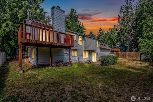 34716 4th Pl S, Federal Way, WA 98003 - back of house with a deck and a chimney