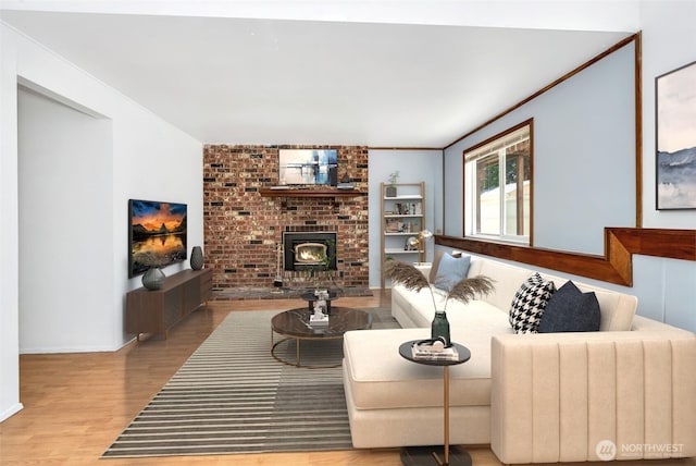 34716 4th Pl S, Federal Way, WA 98003 - living area featuring wood finished floors and a fireplace