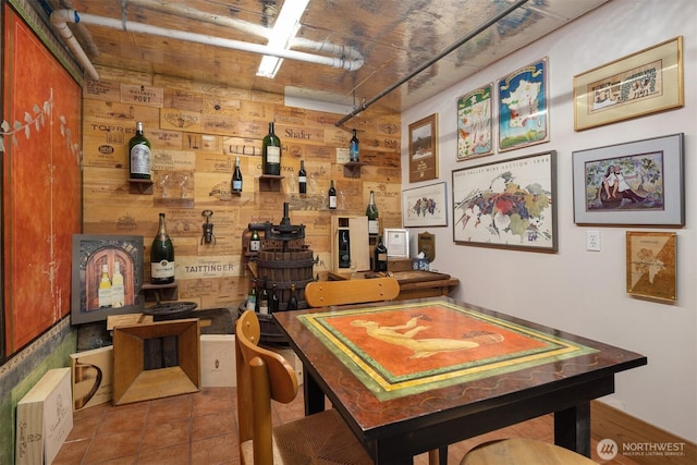 6424 Lake Washington Blvd NE Unit 34, Kirkland, WA 98033 - recreation room with wooden walls and a wood stove