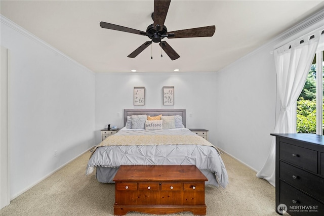 5625 Elizabeth Ave SE, Auburn, WA 98092 - bedroom featuring carpet floors, crown molding, and a ceiling fan