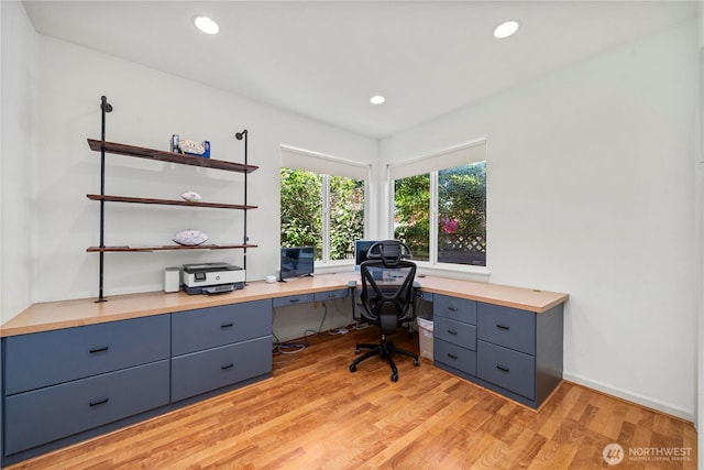 5625 Elizabeth Ave SE, Auburn, WA 98092 - office with light wood-type flooring and recessed lighting