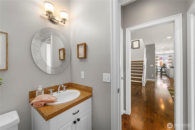5625 Elizabeth Ave SE, Auburn, WA 98092 - bathroom featuring vanity and wood finished floors