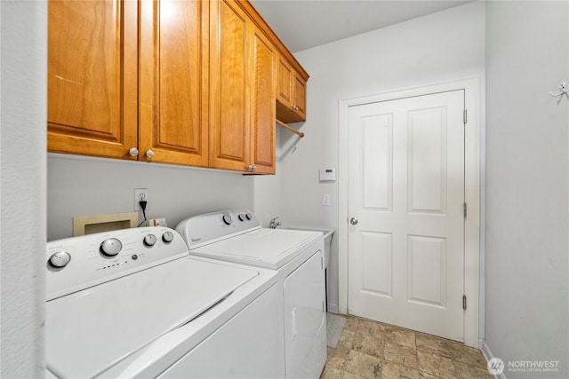 5625 Elizabeth Ave SE, Auburn, WA 98092 - laundry area with independent washer and dryer, cabinet space, and light stone finish floors