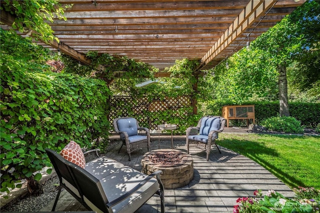 5625 Elizabeth Ave SE, Auburn, WA 98092 - deck with a fire pit and a pergola