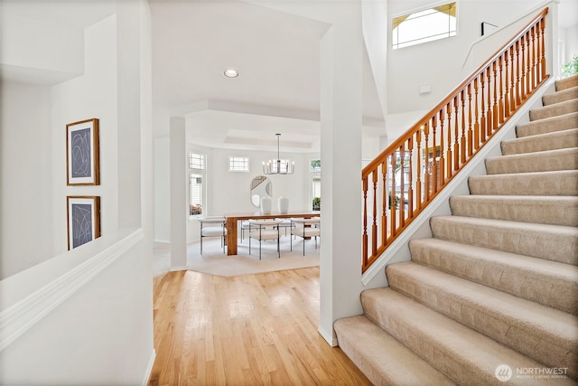 18353 160th Pl SE, Renton, WA 98058 - entrance foyer featuring wood finished floors, stairs, healthy amount of natural light, and recessed lighting