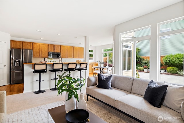 18353 160th Pl SE, Renton, WA 98058 - living room featuring recessed lighting and carpet floors